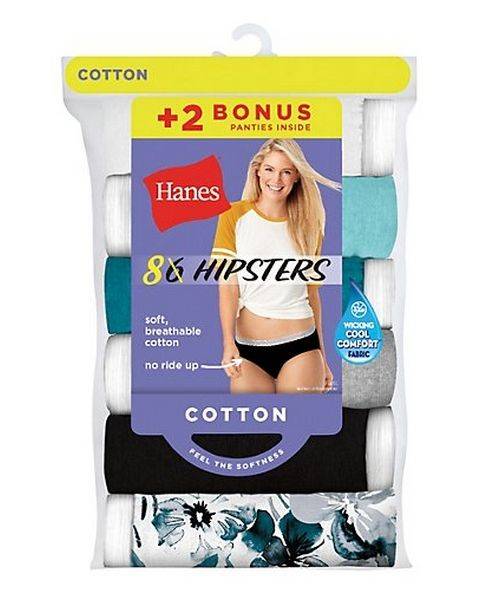 Hanes P841SC Cool Comfort Women's Cotton Sporty Hipster Panties