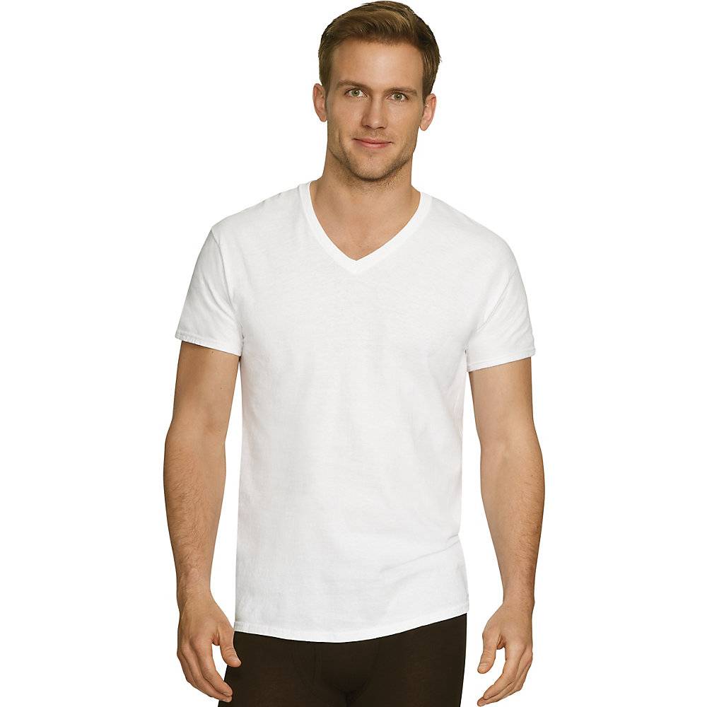 Hanes Men's Comfort Fit Ultra Soft Cotton/Modal V-Neck Undershirt 2XL 3 ...