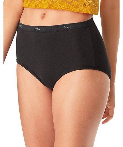 Hanes Women's Breathable Cotton All Black Briefs 10-Pack PW40BK in