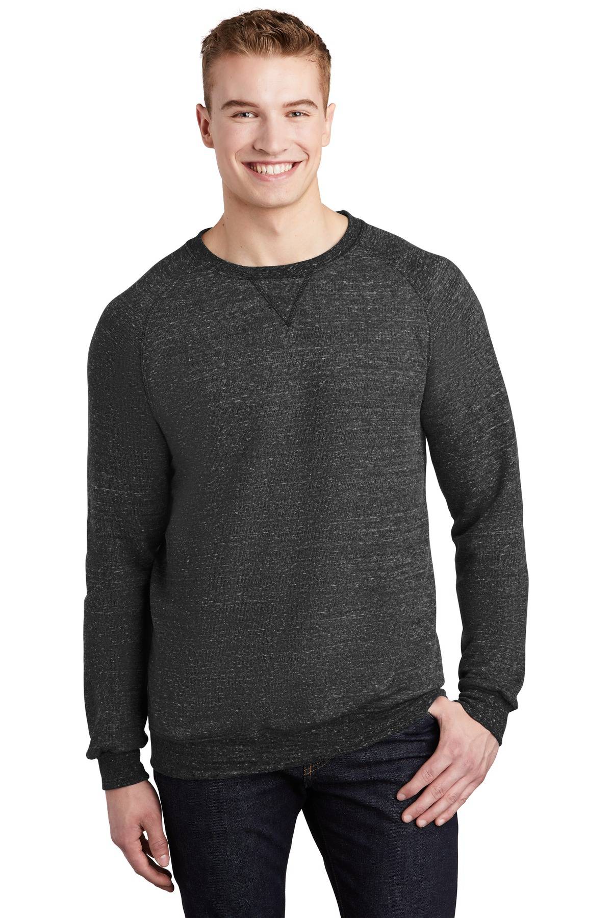 Jerzees 91M Snow Heather French Terry Raglan Crew in Bulk Price