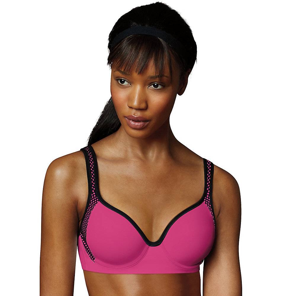 Maidenform Sport Custom Lift Underwire Bra Black Reflector Green