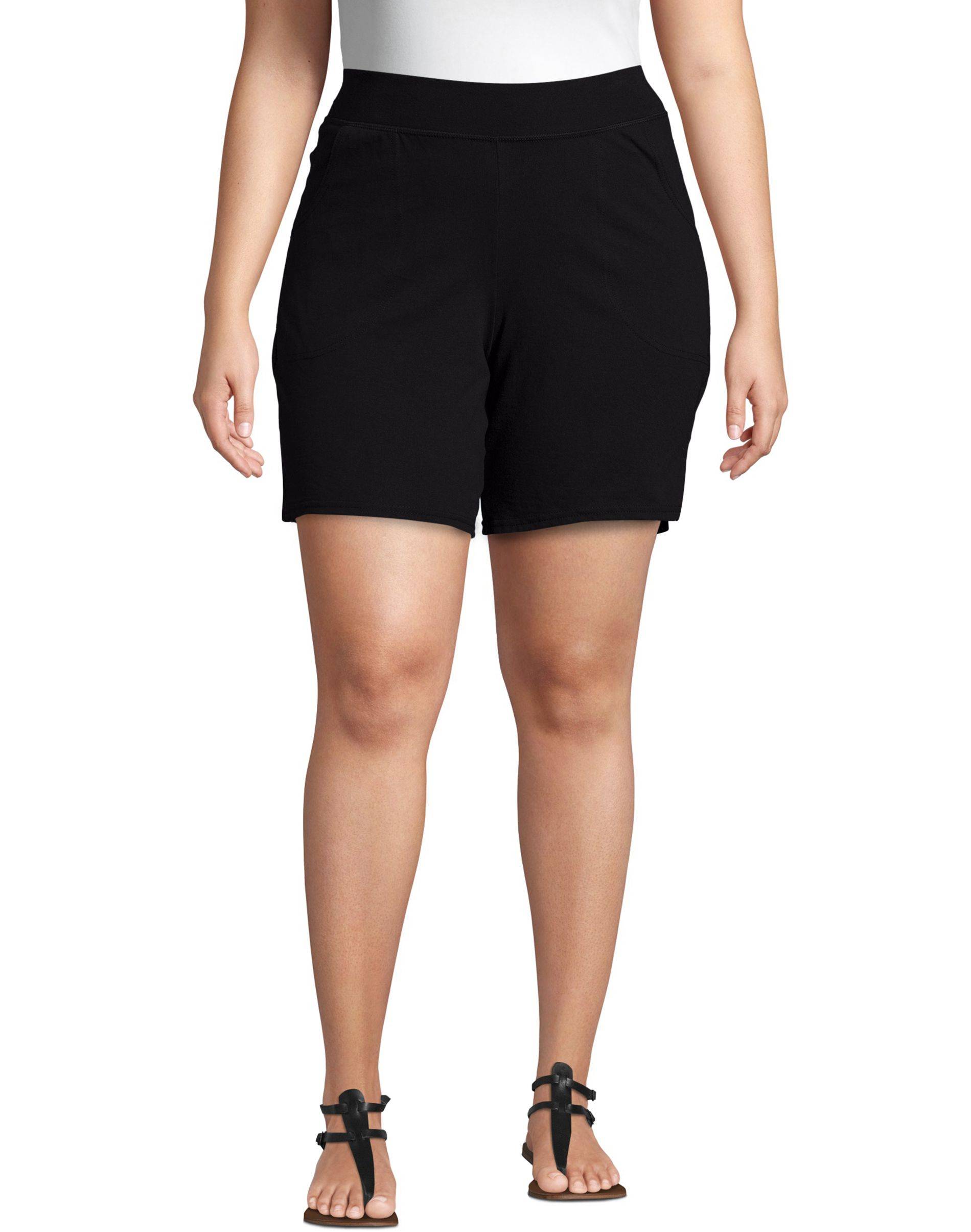 Just My Size Cotton Jersey Pull-On Women's 2 pocket Shorts -OJ206