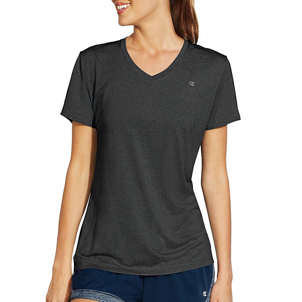 Champion Vapor® Women's Stripe V-Neck Tee - W0776