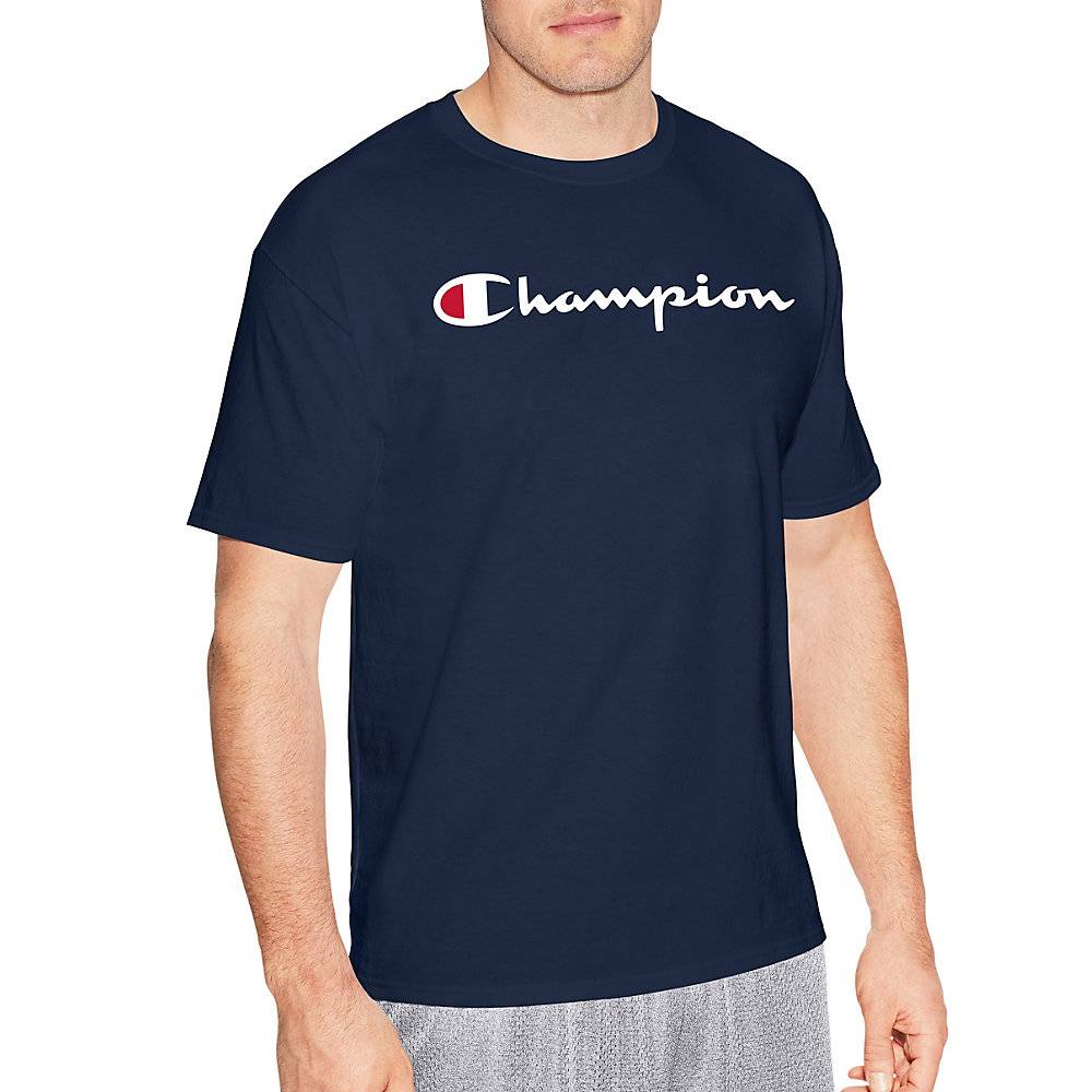Champion Men Short Sleeve Graphic Jersey Tee-Script - GT280