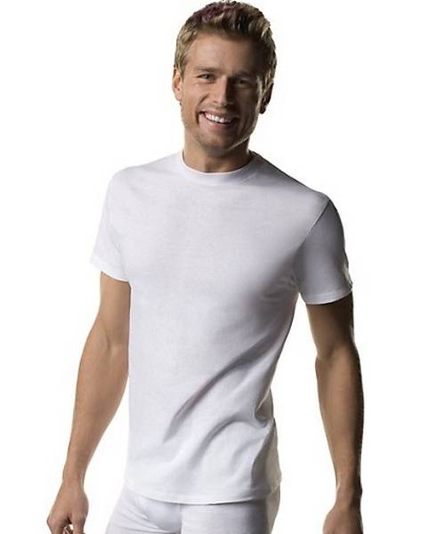 Hanes T-Shirt Style 2135 Men's White Crew Neck T 3 Per Pack