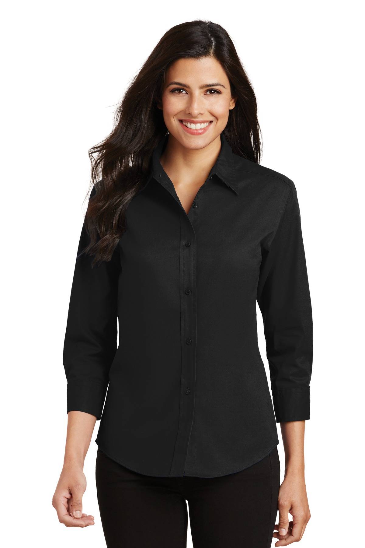 Shirt Care - L612 Authority ApparelShopUSA Easy Port Ladies 3/4-Sleeve