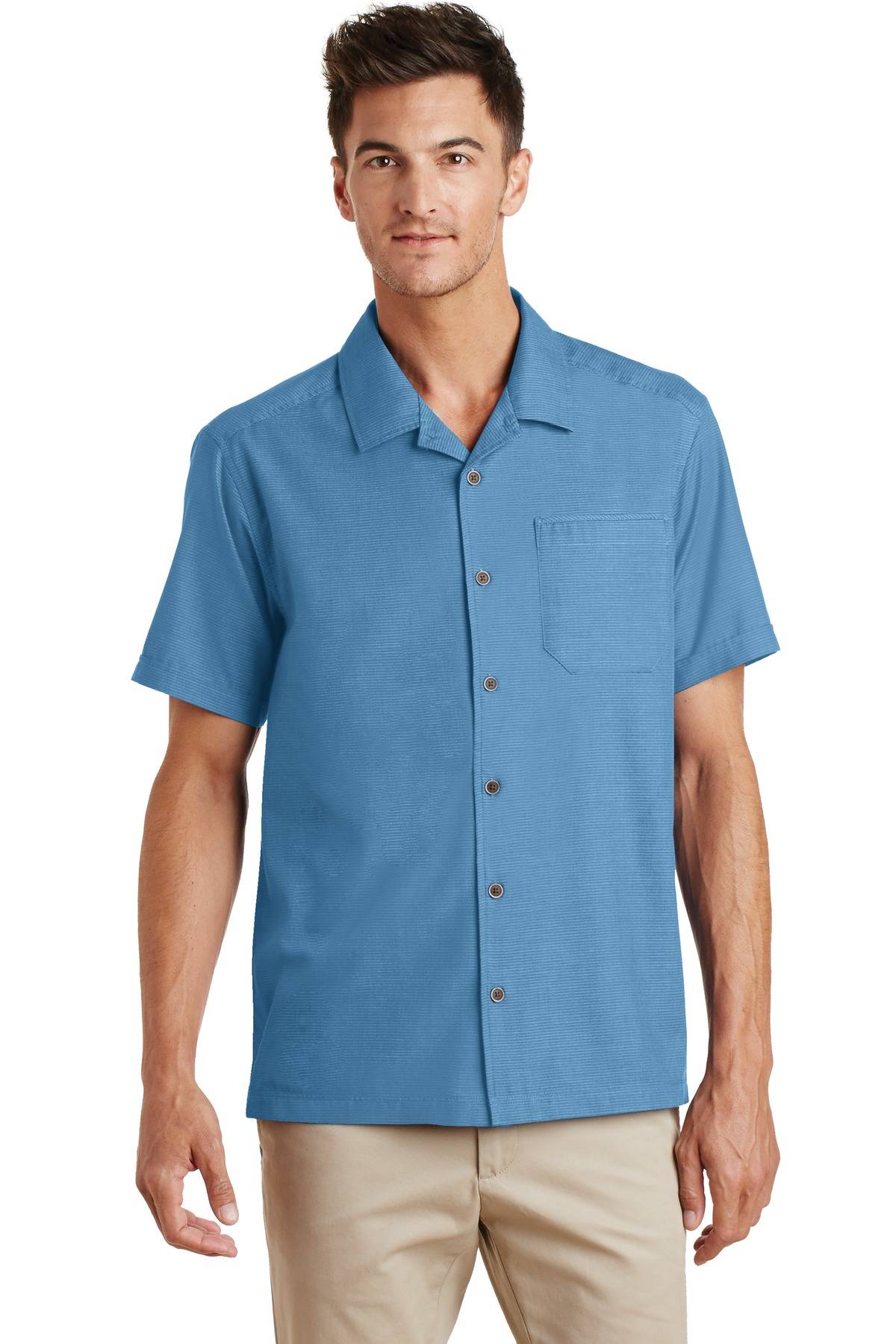 Port Authority S662 Textured Camp Shirt - ApparelShopUSA