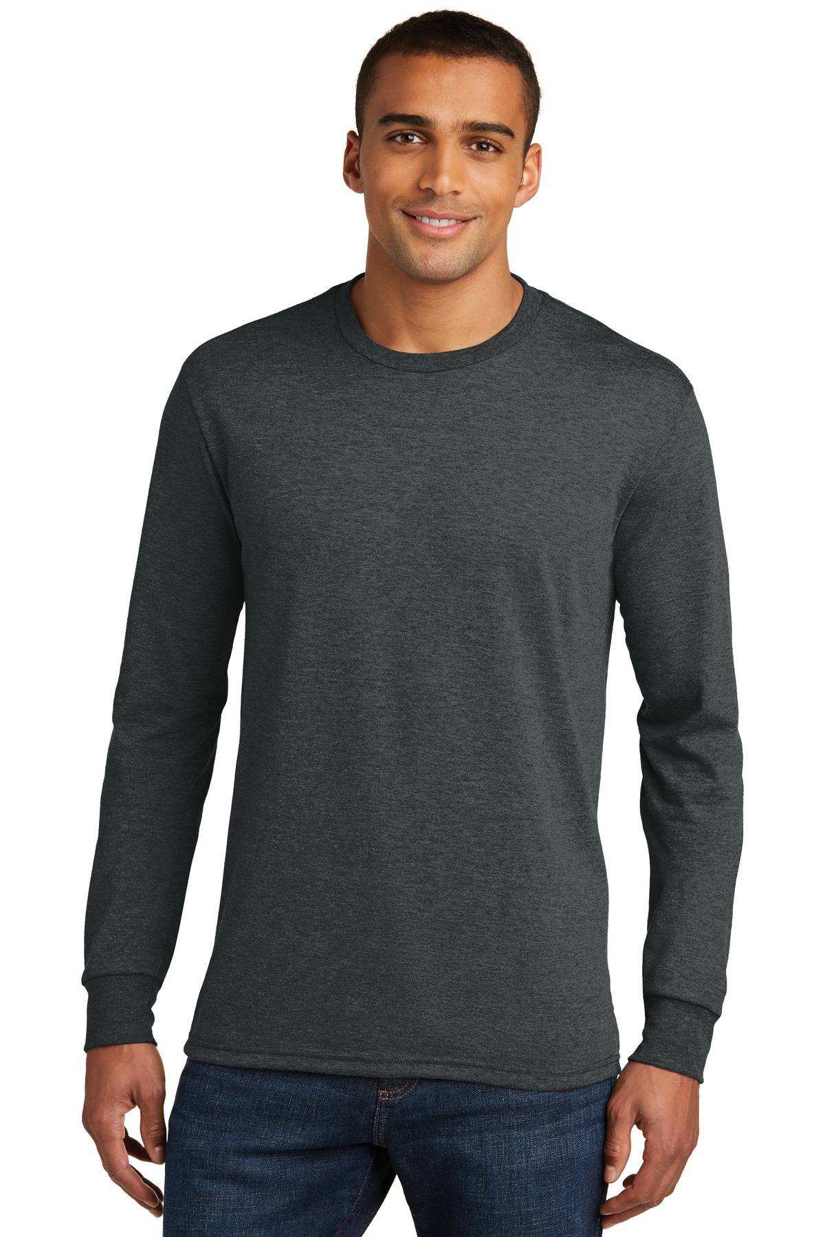 District Made DM132 Mens Perfect Tri Long Sleeve Crew Tee - ApparelShopUSA