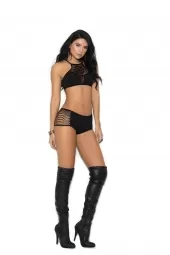 Elegant Moments Opaque Bralette And Booty Shorts - 1372