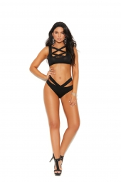 Elegant Moments 30009 Strappy Lycra Cami Top And Matching Cheeky Panty