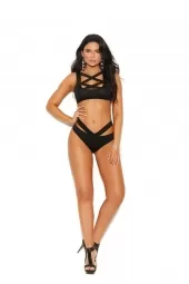 Elegant Moments 30009 Strappy Lycra Cami Top And Matching Cheeky Panty