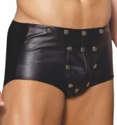 Elegant Moments L9130 Men'S Leather Shorts With Break Away Front