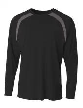 A4 N3003 Spartan Long Sleeve Color Block Crew For Adult Size Male