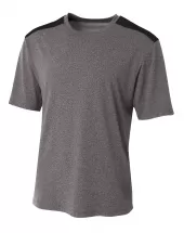 A4 N3100 Tourney Heather Short Sleeve Color Block For Adult Size Male