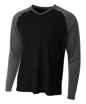 A4 N3374 Long Sleeve Strike Raglan Tee For Adult Size Male