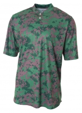 A4 NB3263 Camo 2-Button Henley Shirt For Youth Size Boys