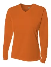 A4 NW3255 Long Sleeve V-Neck Bird's Eye Mesh Tee For Adult Size Female