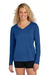 Ladies Long Sleeve PosiCharge Competitor V-Neck Tee