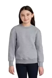 Port & Company PC78YPKT Port & Co Youth Core Fleece Crewneck Pocket Sweatshirt
