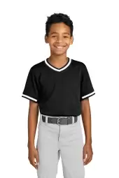 Sport-Tek YST221 Youth Tough Mesh V-Neck Baseball Jersey