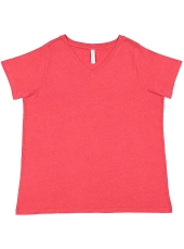 LAT 3817 Women's Curvy V-Neck Jersey T