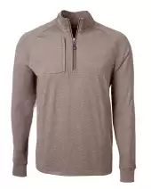 Cutter & Buck Adapt Eco Knit Heather Mens Quarter Zip Pullover