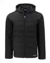 Cutter & Buck Evoke Epic Versatility Recycled Hybrid Softshell Mens Big & Tall Full Zip Hooded Jacket BCO00077