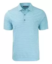 Cutter & Buck Forge Recycled Heather Stripe Four-Way Stretch Mens Polo MCK01303