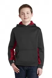 Youth Sport-Wick CamoHex Fleece Colorblock Hooded Pullover