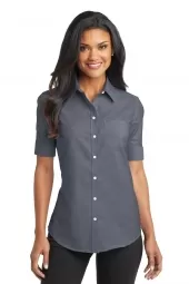 Ladies Short Sleeve SuperPro Oxford Shirt