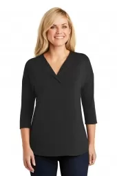 Ladies Concept 3/4-Sleeve Soft Split Neck Top