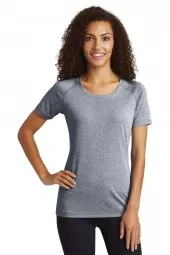 Ladies PosiCharge Tri-Blend Wicking Scoop Neck Raglan Tee