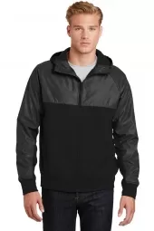 Embossed Hybrid Full-Zip Hooded Jacket