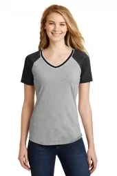 Juniors Mesh Sleeve V-Neck Tee