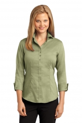 Ladies 3/4-Sleeve Nailhead Non-Iron Shirt