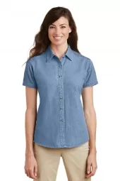 Ladies Short Sleeve Value Denim Shirt