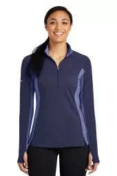 Ladies Sport-Wick Stretch Contrast 1/2-Zip Pullover