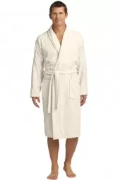 Checkered Terry Shawl Collar Robe
