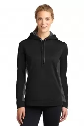 Ladies Sport-Wick Fleece Colorblock Hooded Pullover