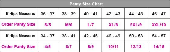 Bali Briefs Size Chart