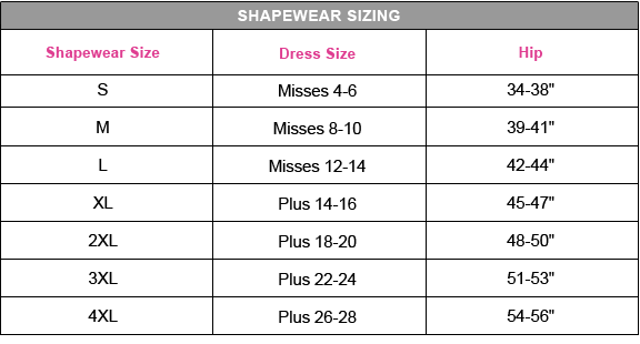 Maidenform Flexees Size Chart