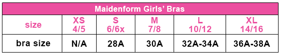 Maidenform Size Chart