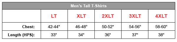 Hanes Mens Undershirt Size Chart